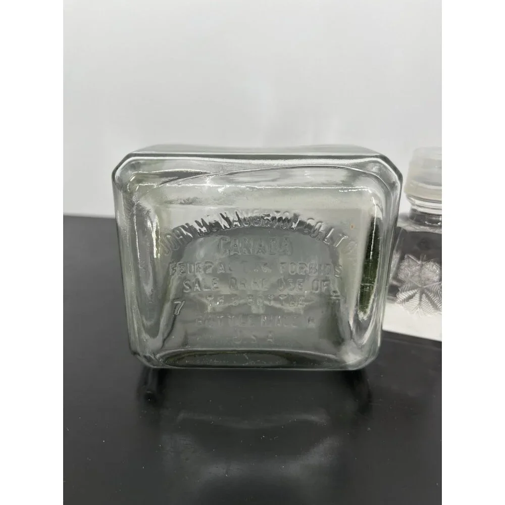 Vintage-John MacNaughton Co-Glass Bottle-‎ Canada-Liquor Decanter-Made in USA